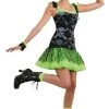 Disguises Rock 80's Lime Lace Dress Women Hire Costume