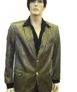 Disguises Mens Gangster 1920's Pimp Gold Suit Men's Hire Costume