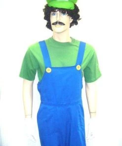 Disguises Luigi Mens Hire Costume Super Plumber Bros. Fancy Dress