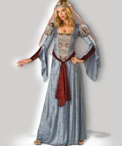 Disguises Medieval Fair Maiden Maid Marian Womens Hire Costume