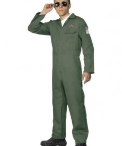 Smiffy's Mens Aviator Jumpsuit Adult Costume