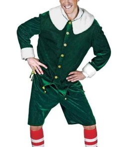 Disguises Holly Jolly Elf Adult Hire Costume Mens
