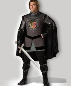 Disguises Knight Medieval Dark Knight Mens Hire Costume