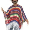Smiffy's Poncho Mexican Colourful Adult Costume Mens