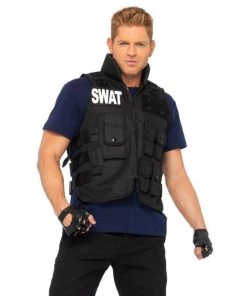 Leg Avenue Police SWAT Commander Mens Adult Costume Police Vest FBI Jacket 7 Leg Avenue Police SWAT Commander Mens Adult Costume Police Vest FBI Jacket