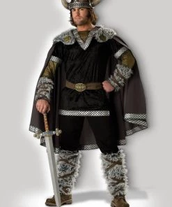 Disguises Mens Viking Medieval Nordic Warrior Men's Hire Costume