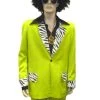 Disguises Pimp Lime Zebra Suit Mens 1970s Hire Costume