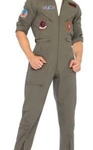 Leg Avenue Top Gun Adult Flight Suit Maverick Goose Iceman Hire Costume