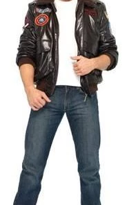 Disguises Top Gun Men's Bomber Jacket Mens Hire Costume