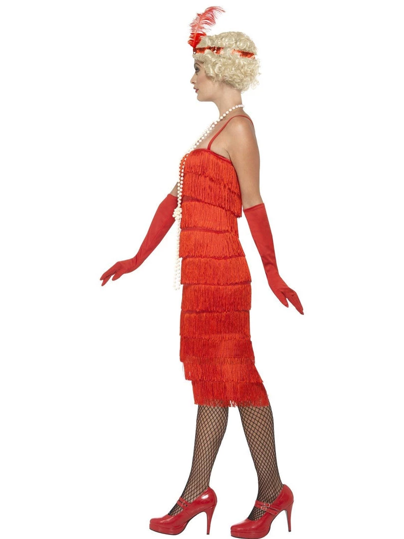 Smiffy's Flapper 1920s Longer Red Fringed Adult Costume For Sale Womens 4 Smiffy's Flapper 1920s Longer Red Fringed Adult Costume For Sale Womens