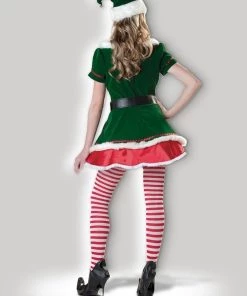 In Character Candy Cane Miss Elf Christmas Women's Santa's Helper Hire Costume Womens