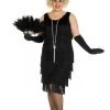 Elevate Costumes Flapper 20's Black Plus Size Dress Full Fringing Women's Hire Costume Womens