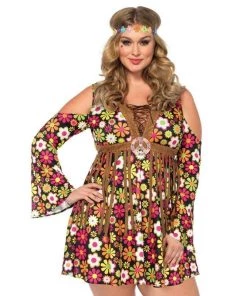 Leg Avenue Go Go Starflower Hippie Plus Size Womens Hire Costume