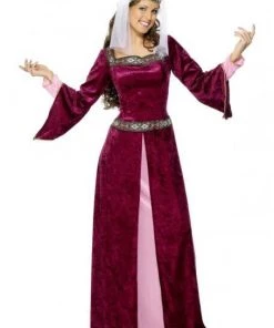 Smiffy's Maid Marion Magenta Medieval Costume Womens