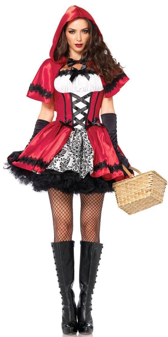 Leg Avenue Red Riding Hood Womens Gothic Fancy Dress Adult Hire Costume 3 Leg Avenue Red Riding Hood Womens Gothic Fancy Dress Adult Hire Costume