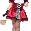 Leg Avenue Womens Red Riding Hood Gothic Red Plus Size Adult Costume For Hire