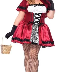 Leg Avenue Womens Red Riding Hood Gothic Red Plus Size Adult Costume For Hire