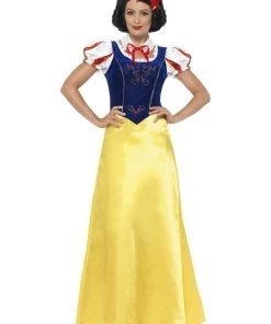 Smiffy's Snow White Fairy-tale Long Princess Fancy Dress Costume Womens