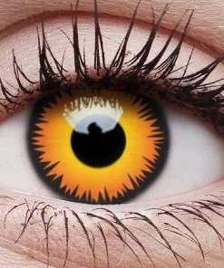ColourVue Werewolf Halloween Contact Lenses Orange Eye Contacts 3 Months Womens