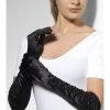 Smiffy's Black Ruched Temptress Gloves