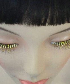 Carnival Products Womens Eyelashes Tinsel Black And Gold