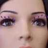 Carnival Products Feathers Purple False Eyelashes Black