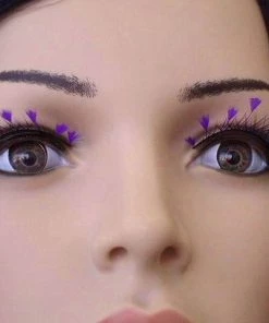 Carnival Products Feathers Purple False Eyelashes Black