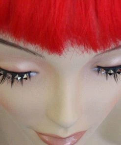 Carnival Products Studs Silver False Eyelashes Black Womens