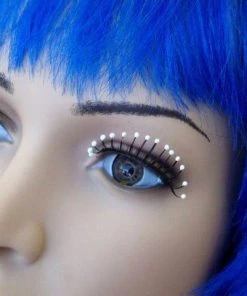 Carnival Products Droplets White False Eyelashes Black