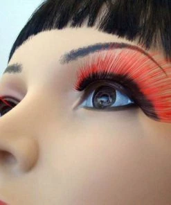 Carnival Products Tipped Long Black False Eyelashes With Blend Red Womens