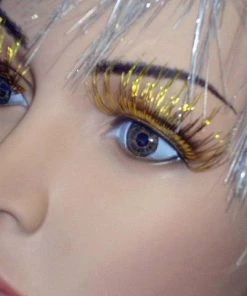 Carnival Products Dramatic Gold Tinsel False Eyelashes Womens