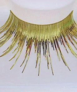 Carnival Products Dramatic Gold Tinsel False Eyelashes Womens