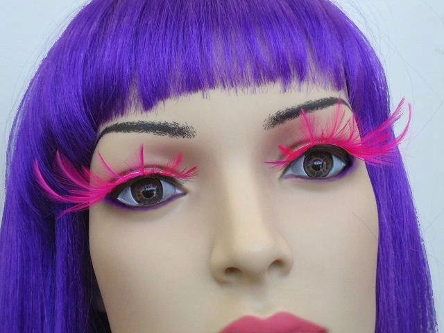 Carnival Products Womens Feathers False Eyelashes Long Pink 3 Carnival Products Womens Feathers False Eyelashes Long Pink