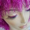 Carnival Products Womens Purple Glitter Trim False Eyelashes Magenta
