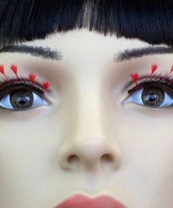 Carnival Products Womens Feather Tip False Eyelashes Red