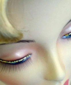 Carnival Products Glitter Stones False Eyelashes Gold Womens