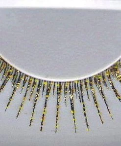Carnival Products Womens Glitter False Eyelashes Gold And Black