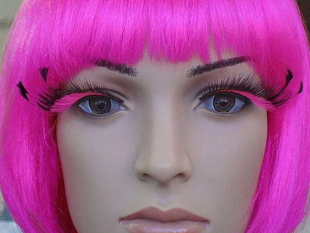 Carnival Products Oversized Pink & Black False Eyelashes Womens 3 Carnival Products Oversized Pink & Black False Eyelashes Womens