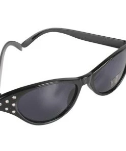 Tomfoolery Cat Eye 50s Black Sunglasses With Diamantes