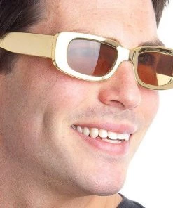 Tomfoolery Womens Seventies Gold 70's Costume Sunglasses