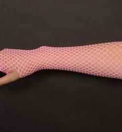 Interalia Fishnet Gloves Long Pink