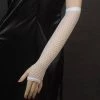 Interalia Fishnet Long White 80's Fingerless Gloves Womens