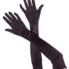 Music Legs Opera Length Gloves Black