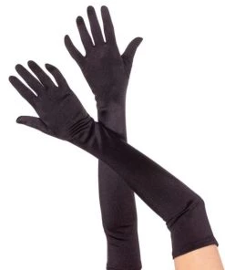 Music Legs Opera Length Gloves Black