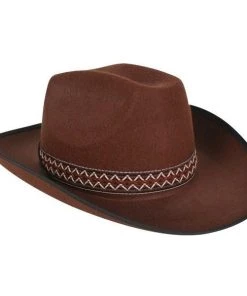 Tomfoolery Cowboy Brown Costume Hat With Woven Band Mens