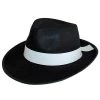 Tomfoolery Gangster Black Costume Hat White Band