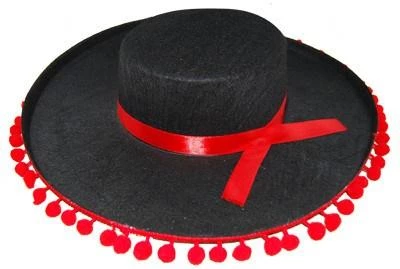 Sweidas Spanish Costume Hat With Red Pom Poms Ball Trim Buy Costumes 3 Sweidas Spanish Costume Hat With Red Pom Poms Ball Trim Buy Costumes