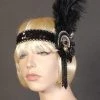 Interalia Bow Black Flapper Deluxe Headband 1 Interalia Bow Black Flapper Deluxe Headband