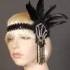 Interalia Womens Lace Black Flapper Deluxe Headband 2 Interalia Womens Lace Black Flapper Deluxe Headband