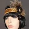 Interalia Netting Gold Flapper Deluxe Headband Womens